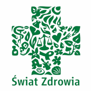 Logo firmy ubezpieczeniowej świat zdrowia, udzielamy świadczenia pacjentom ubezpieczonym w tej firmie.