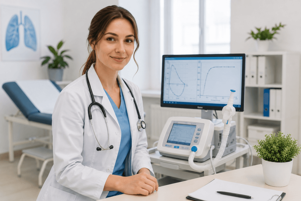 Spirometria wykonywana przez lekarza w Sonicus